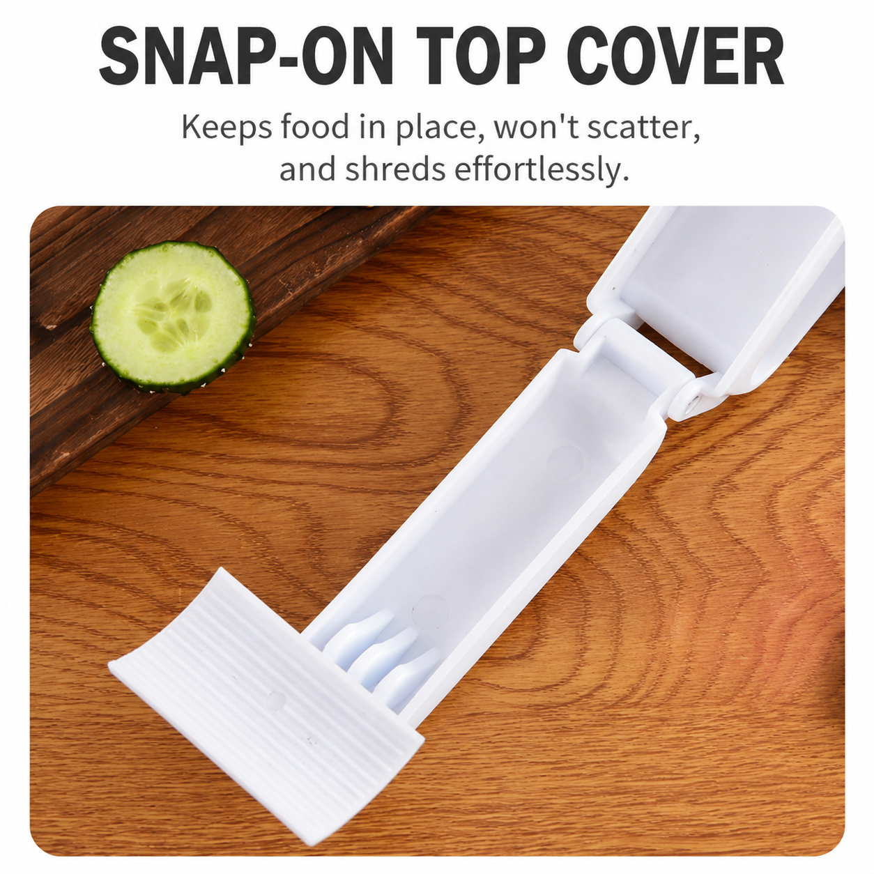 Rotary Cheese Grater with 3 Stainless Steel Blades and Safe Top Pressing Cover view 4