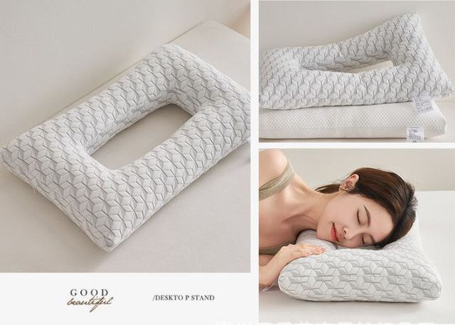 Extra Large 3D Knitted Ergonomic Ear Protection Pillow with Hollow Ear Relief