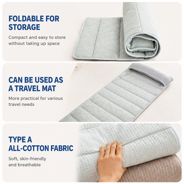 2-in-1 Blue Adjustable Travel Towel Pillow Integeatd 60 x 140CM Foldable view 4