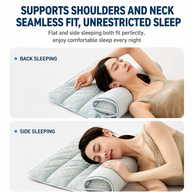 2-in-1 Blue Adjustable Travel Towel Pillow Integeatd 60 x 140CM Foldable view 5