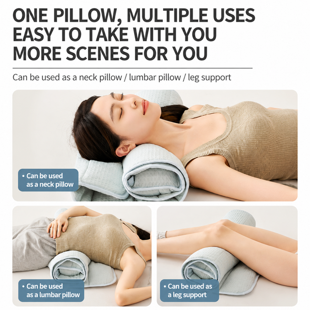 2-in-1 Blue Adjustable Travel Towel Pillow Integeatd 60 x 140CM Foldable view 6