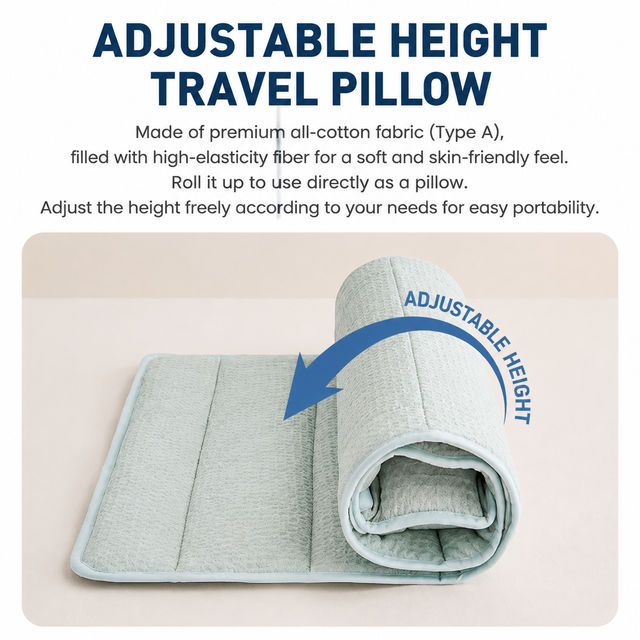 2-in-1 Coffee Adjustable Travel Towel Pillow Integeatd 60 x 140CM Foldable view 2