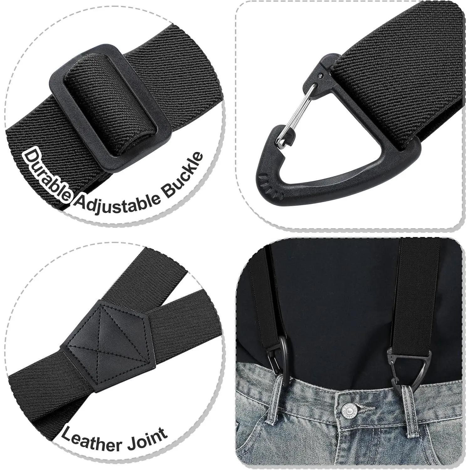 1.5 Inch X-Back Hidden Elastic Suspenders with 4 Metal Clips view 2