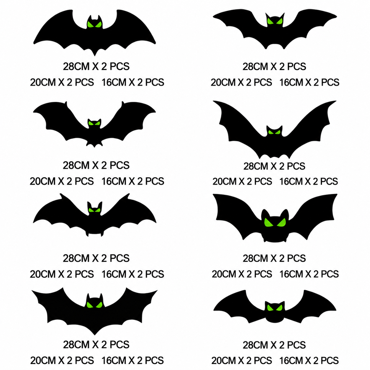 3D Glow in The Dark Bat Wall Decors Set for Halloween Party Home Spooky view 2