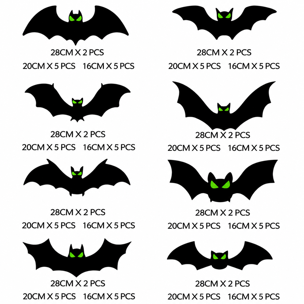 3D Glow in The Dark Bat Wall Decors Set for Halloween Party Home Spooky view 2