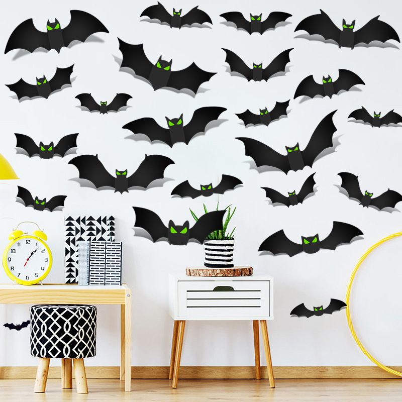 3D Glow in The Dark Bat Wall Decors Set for Halloween Party Home Spooky view 4