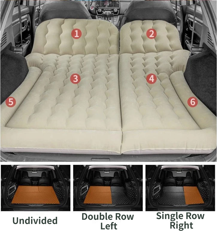 Black Large Inflatable Universal Car Air Mattress with 2 Pillows view 4