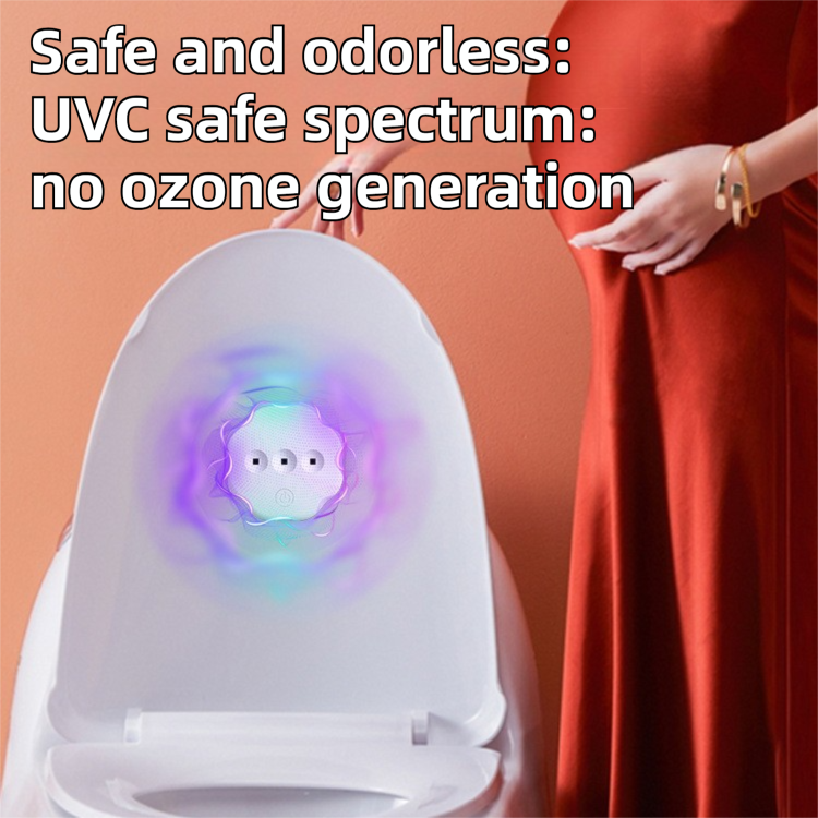 4PCS Smart Automatic On / Off UV Toilet Sanitizer Light with Back Adhesive view 2