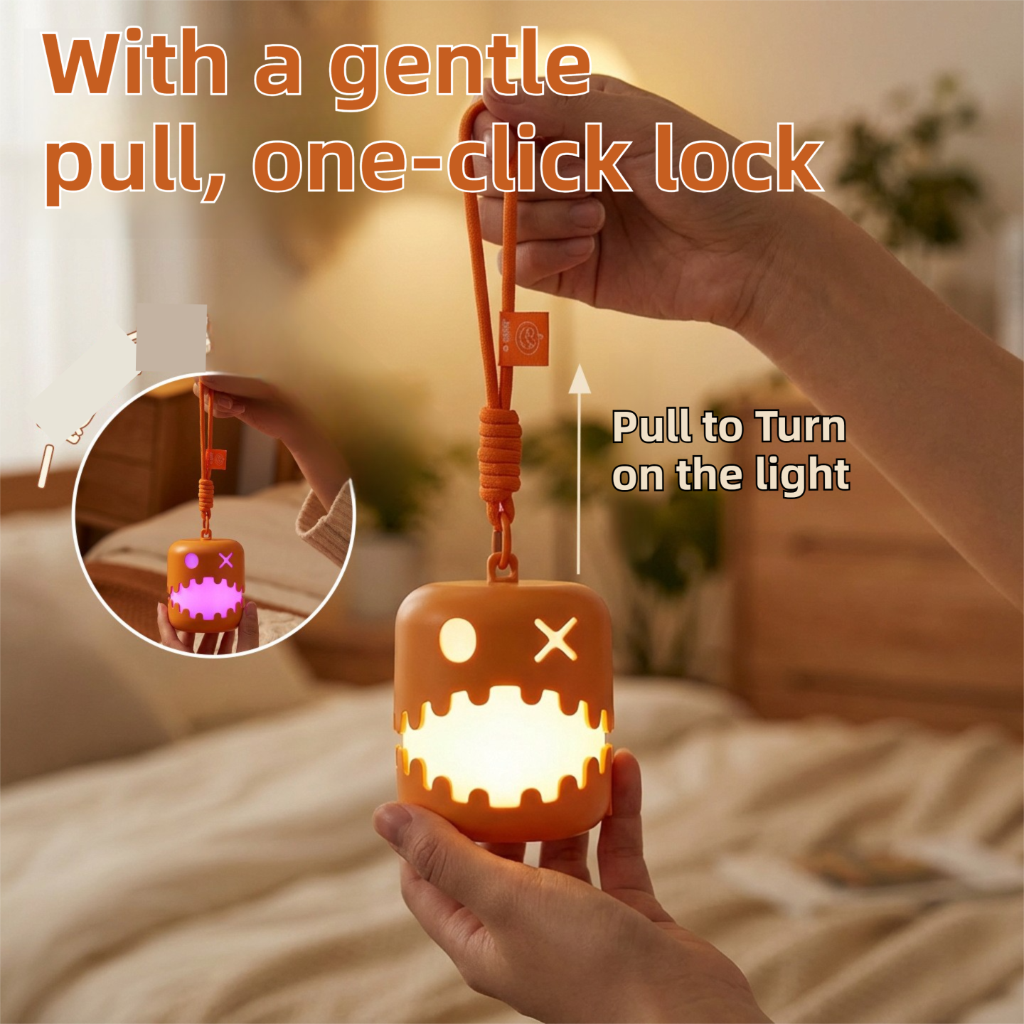 3PCS Dual-Sided Halloween Pumpkin Fun Lantern - Rechargeable Pull Cord LED view 3