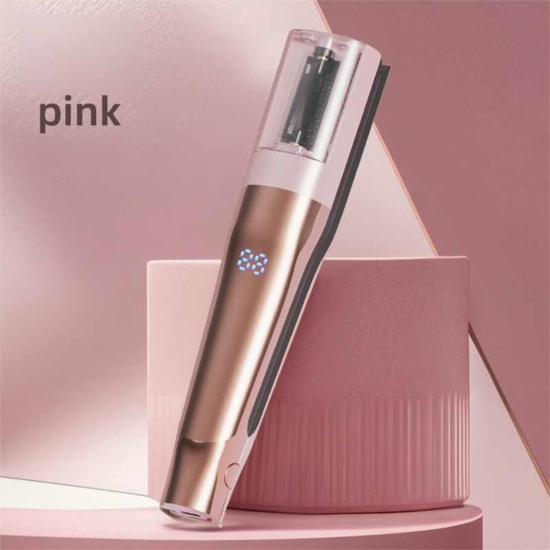 2 in 1 Pink Mini Split End Hair Trimmer and Straightening Comb - Cordless USB