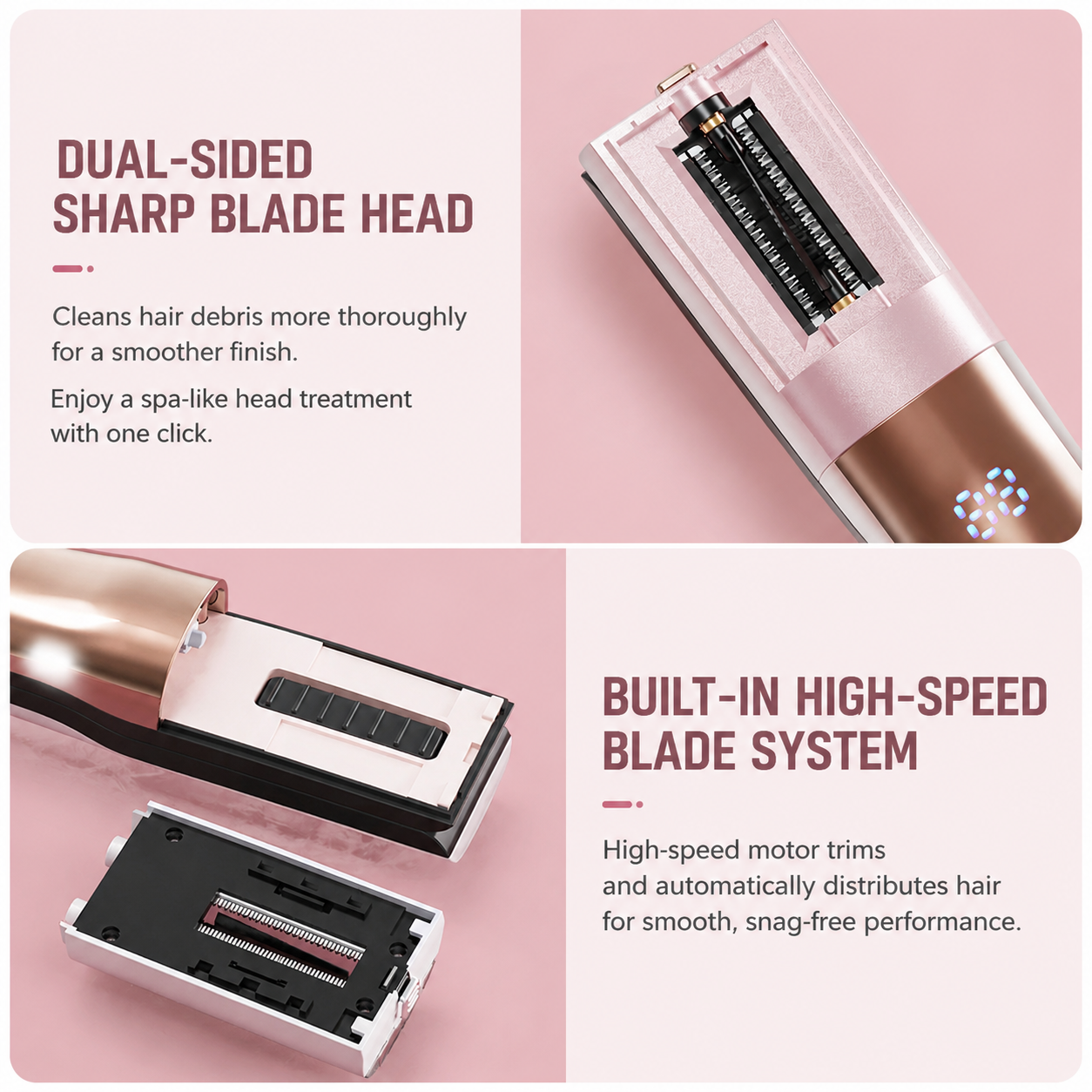 2 in 1 Beige Mini Split End Hair Trimmer and Straightening Comb - Cordless USB view 5