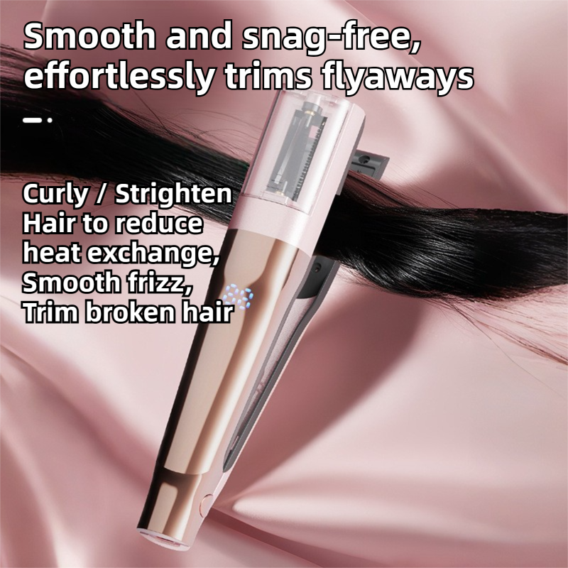 2 in 1 Rose Red Mini Split End Hair Trimmer and Straightening Comb - Cordless view 2