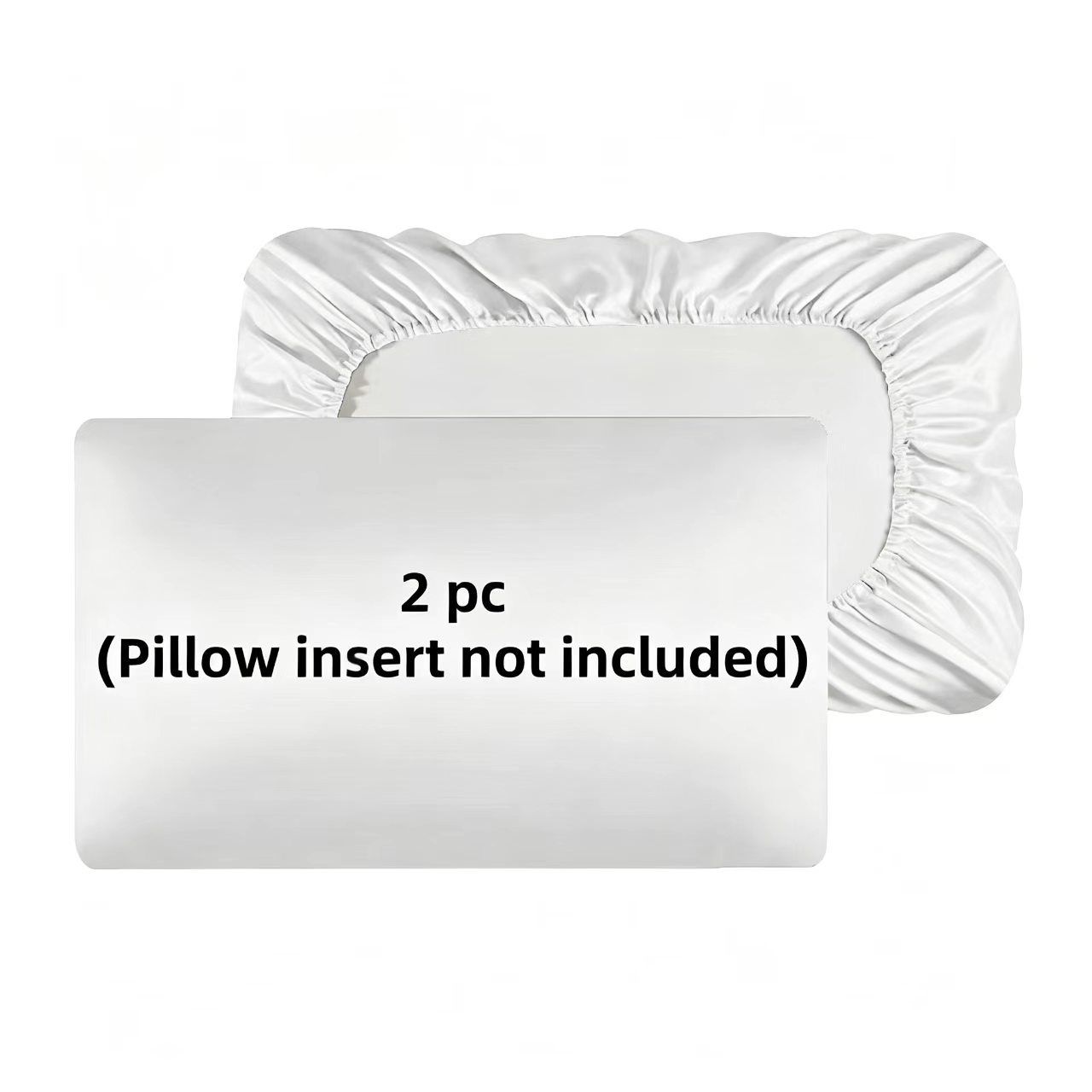 2 Pack White Satin Adjustable Pillowcases Set of Queen Size 20x30" - Soft Faux