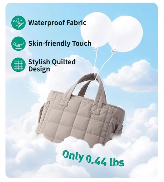 Pink Stylish Insulated Quilted Zipper Lunch Bag for Women - 6L Large Capacity view 5