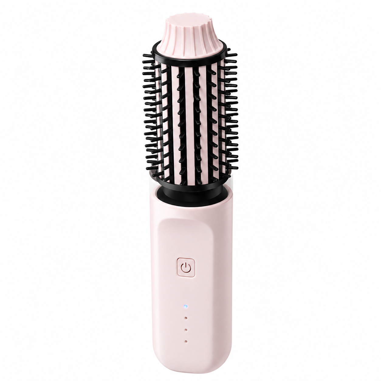 Pink 2 in 1 Wireless Hair Straightener and Curler Brush - Lightweight Ceramic