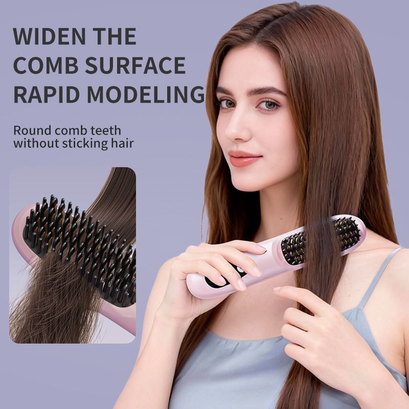 White 4D Straight Hair Comb and Negative Ionic Styler with Dual MCH Ceramic view 3