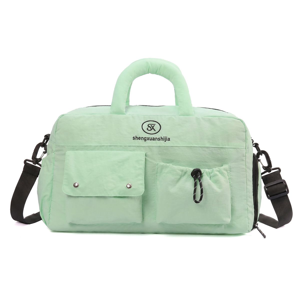 Light Green Large Capacity Waterproof Travel Duffel Bag with Shoe Compartment