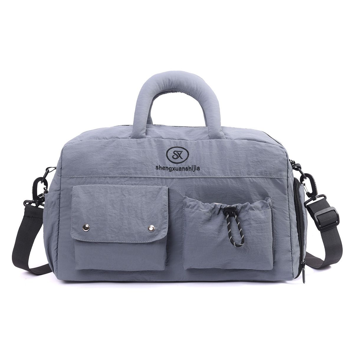 Blue Large Capacity Waterproof Travel Duffel Bag with Shoe Compartment &