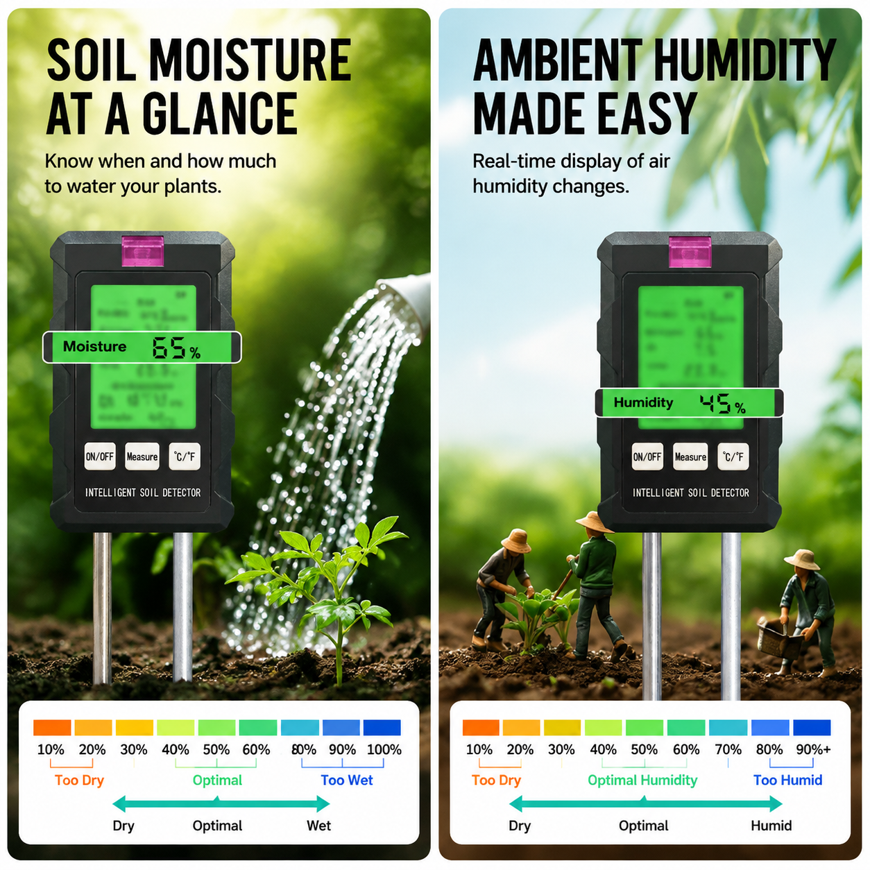 6 in 1 HD Digital Display Soil Tester - PH Moisture Temperature Fertility view 2