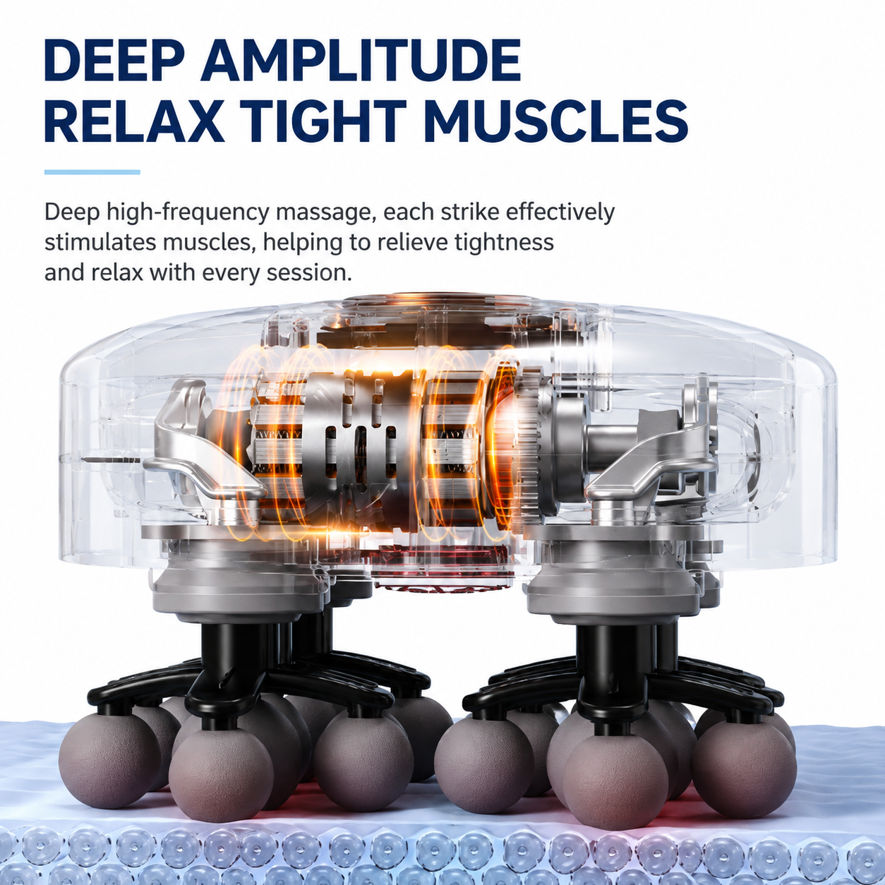 Silver Grey 12-Head Electric Neck Back Massager with AI Dynamic Strength view 5