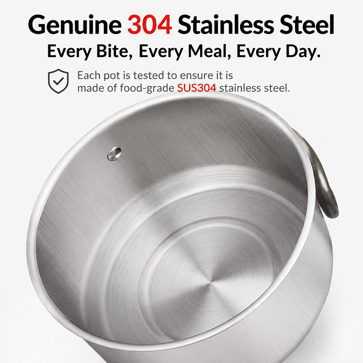 2-Piece Food Grade Stainless Steel Camping Cookware Set with 1.1L Kettle and view 3