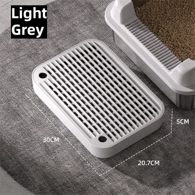 Light Grey Cat Litter Trapper Step Pedal Mat - DetachableDual Layer Litter