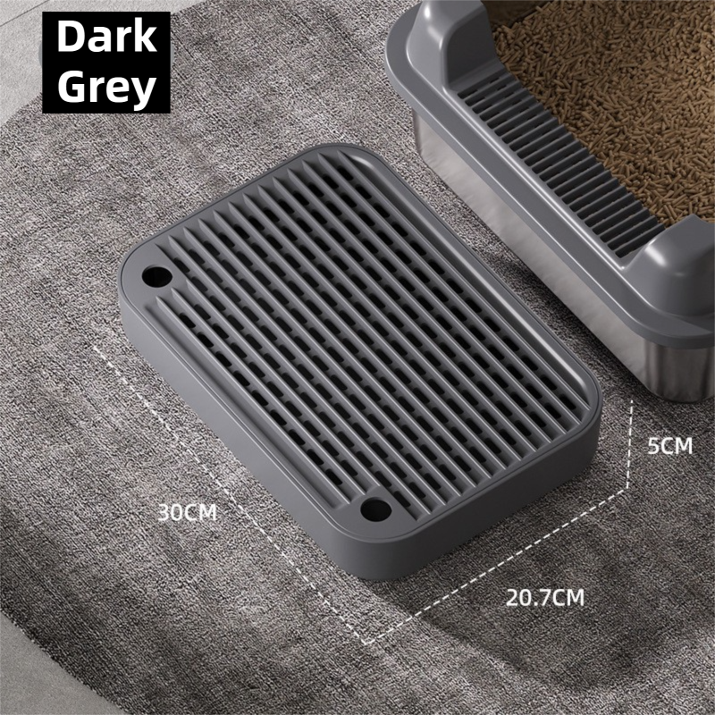 Dark Grey Cat Litter Trapper Step Pedal Mat - DetachableDual Layer Litter