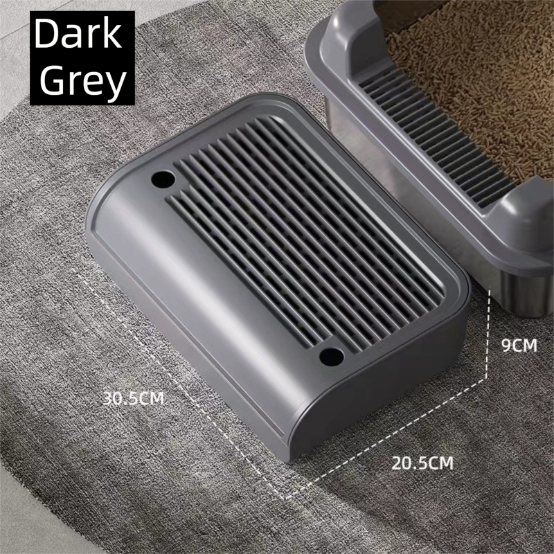 Dark Grey Cat Litter Trapper Step Pedal Mat - DetachableDual Layer Litter