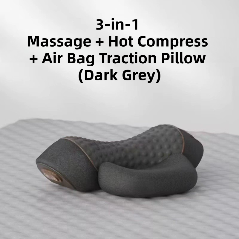 3 in 1 Electric Cervical Neck Massager Pillow (Airbag Traction + Heat Compress