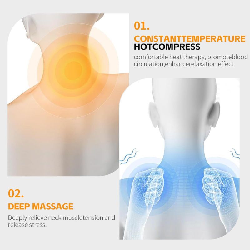 3 in 1 Electric Cervical Neck Massager Pillow (Airbag Traction + Heat Compress view 5
