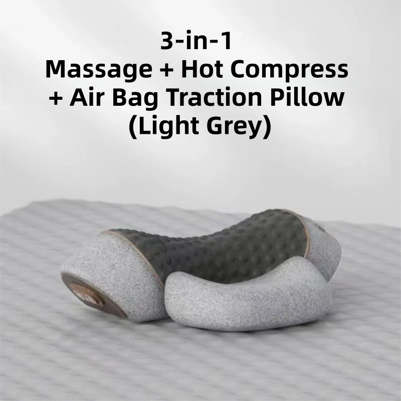 3 in 1 Electric Cervical Neck Massager Pillow (Airbag Traction + Heat Compress