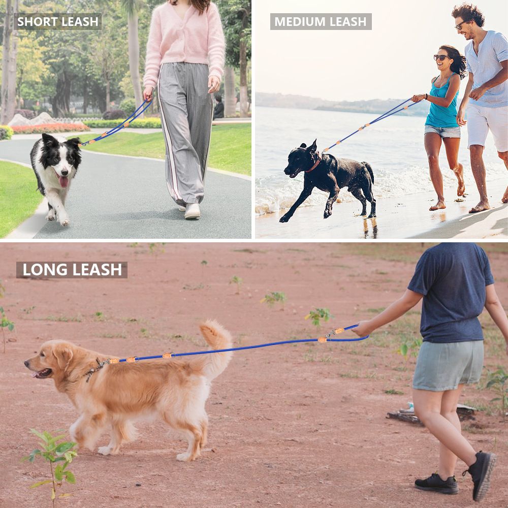 Red 2M Adjustable Double Ended Nylon Dog Leash (6 Usage Ways) - Hands Free view 4