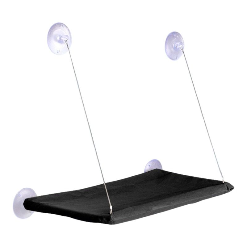 Black Cat Window Tanning Hammock - 4 Strong Suction Cups & Durable Oxford