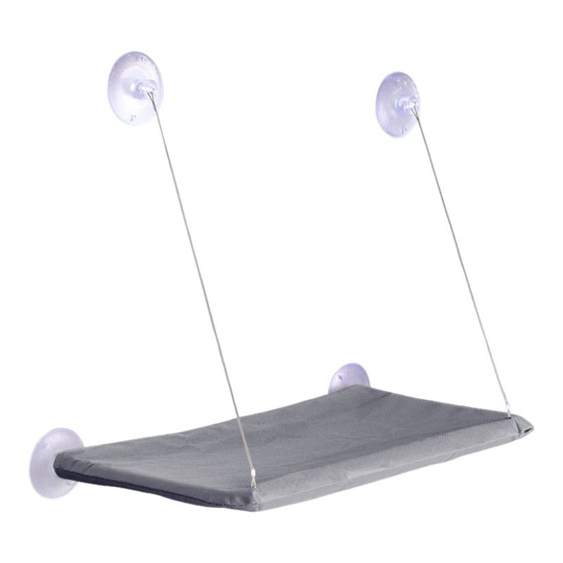 2 Set of Dark Grey Cat Window Tanning Hammock - 4 Strong Suction Cups &