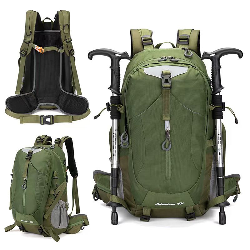 40L Green Lightweight Outdoor Hiking Backpack with Detachable Suspended Frame
