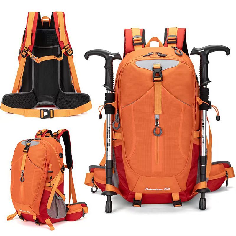 40L Red Lightweight Outdoor Hiking Backpack with Detachable Suspended Frame &