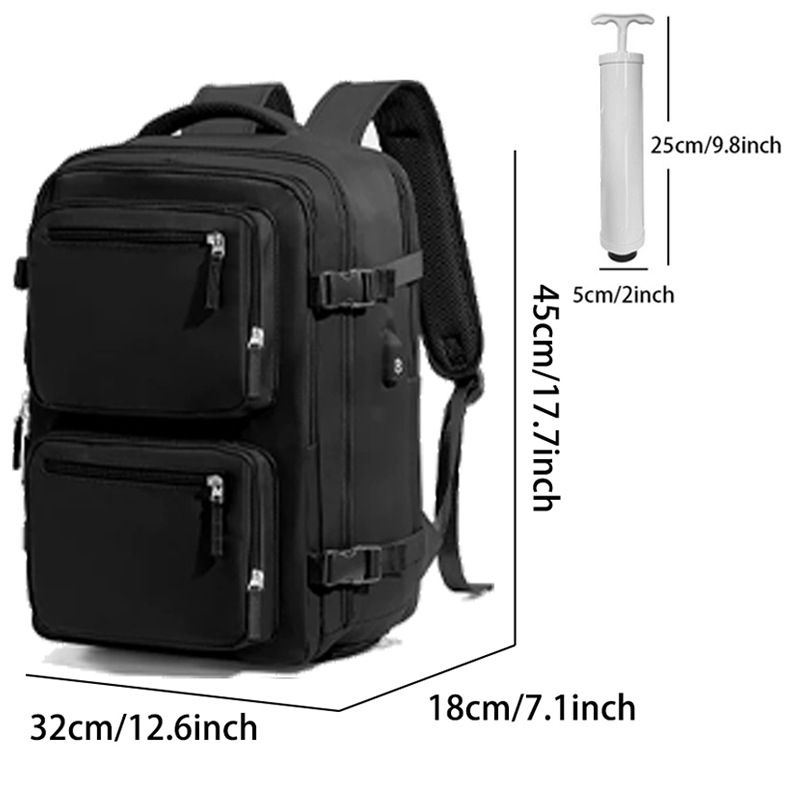 Blue 35L Vacuum Compression Travel Backpack with Manual Air Pump view 8