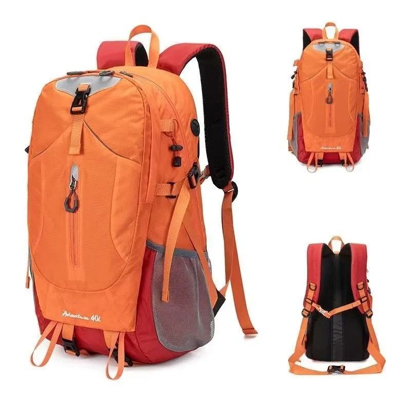 40L Red Lightweight Outdoor Hiking Backpack with Rain Cover