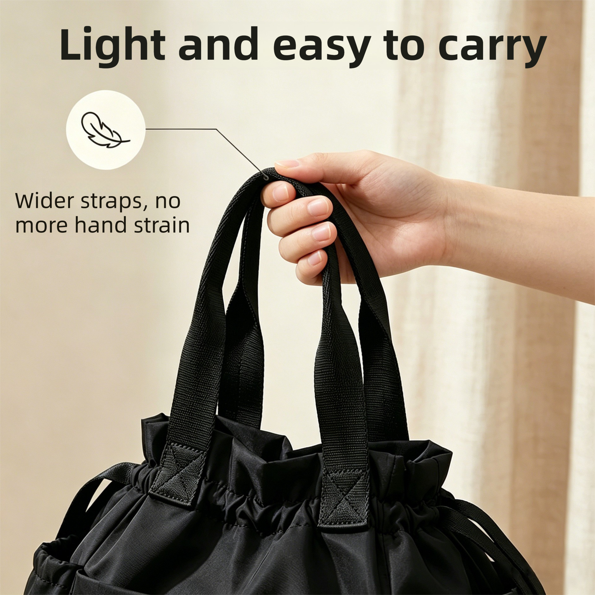 Cartoon Yellow Insulated Lunch Bag for Women Men - Portable Drawstring Tote view 4