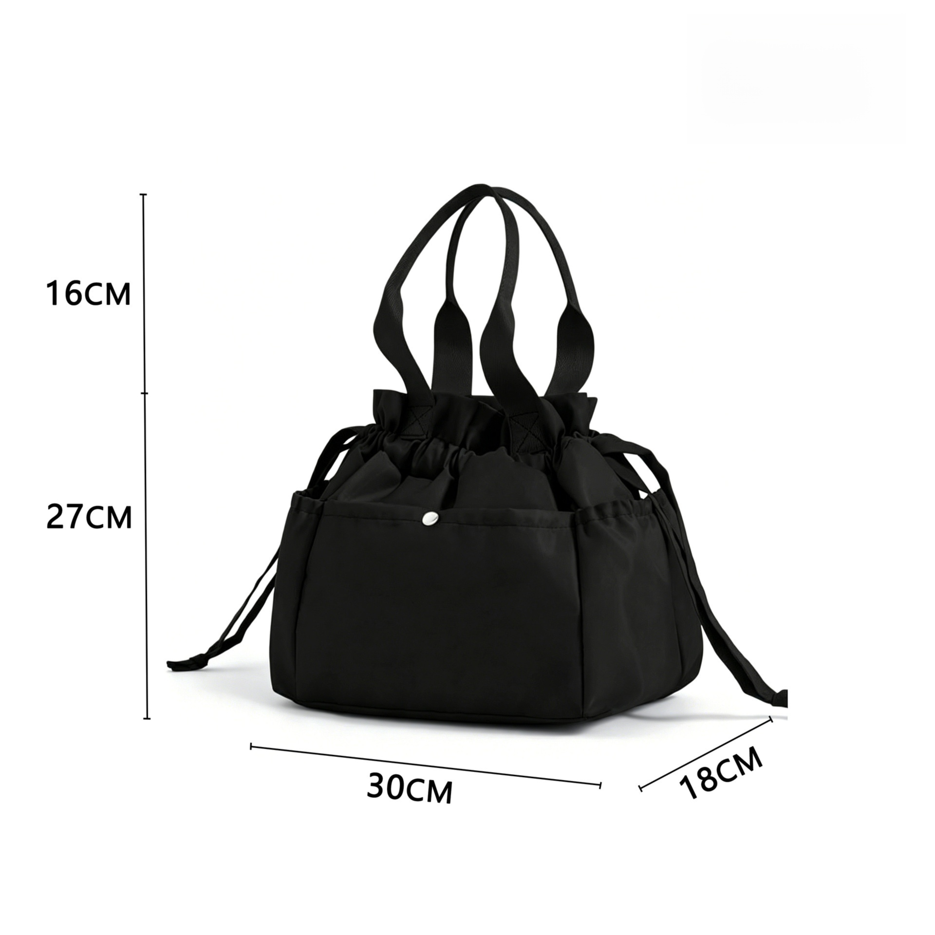 Cartoon Grey Insulated Lunch Bag for Women Men - Portable Drawstring Tote view 6