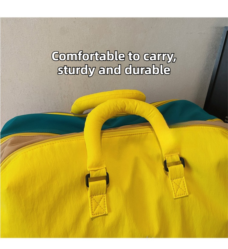 Blue 30L Lightweight Travel Duffle Bag with 3 Zippered Main Sections and Shoe view 8