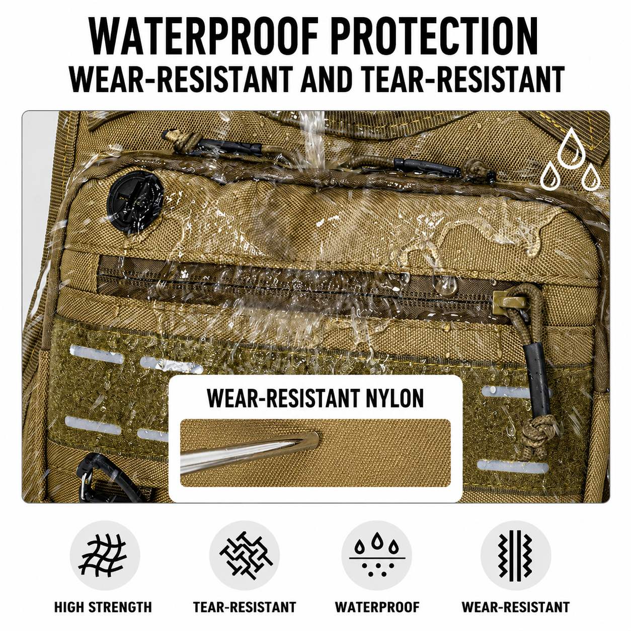 Black Camouflage Tactical Chest Rig Bag with Multi Zipper Pockets - Waterproof view 5