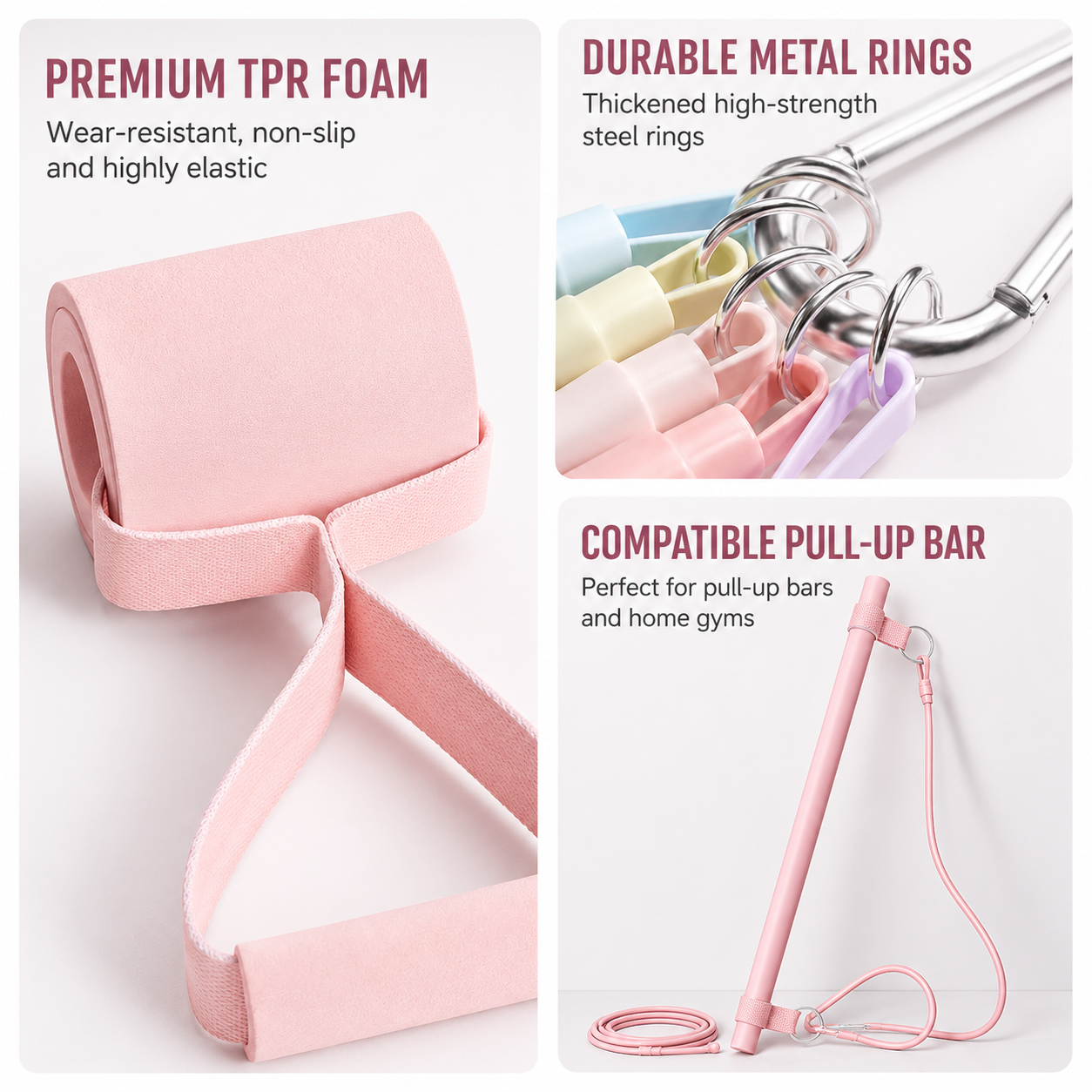 Women's Multifunctional 60 lbs Resistance Band Set with Storage Bag view 5