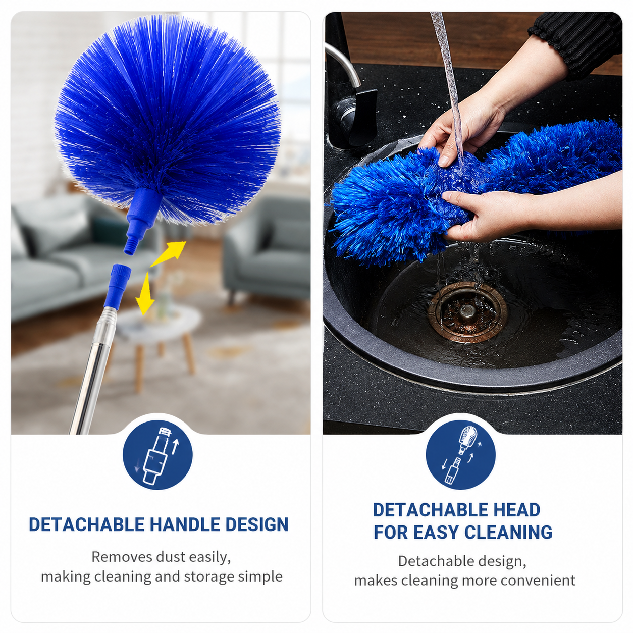 Blue 2.5M Extendable High Ceiling Cleaning Kit with Removable Cobweb Duster & view 3
