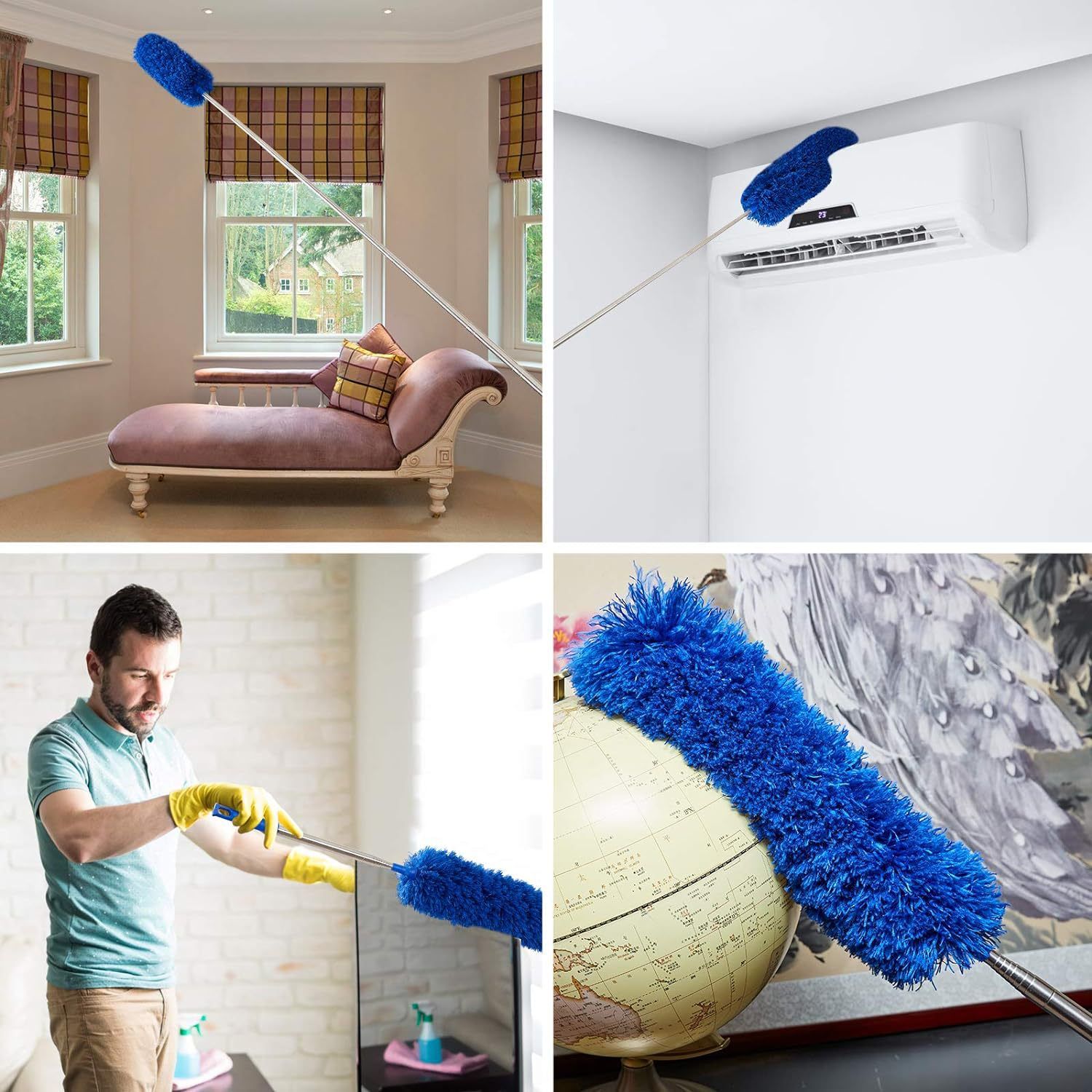 Blue 2.5M Extendable High Ceiling Cleaning Kit with Removable Cobweb Duster & view 5