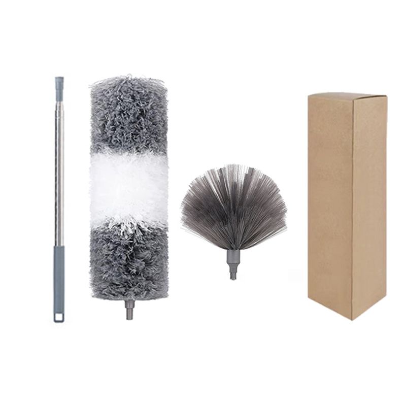 Grey and White 2.5M Extendable High Ceiling Cleaning Kit with Removable Cobweb
