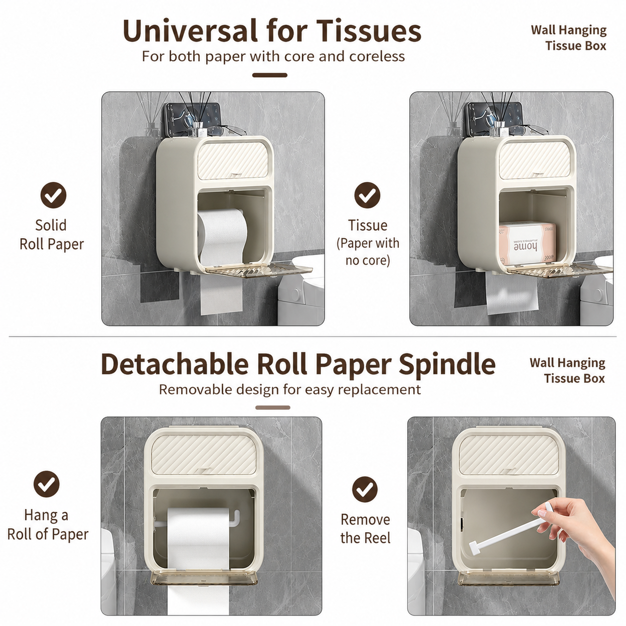 Grass Green Wall Mounted Toilet Paper Holder & Bathroom Storage Organizer view 2