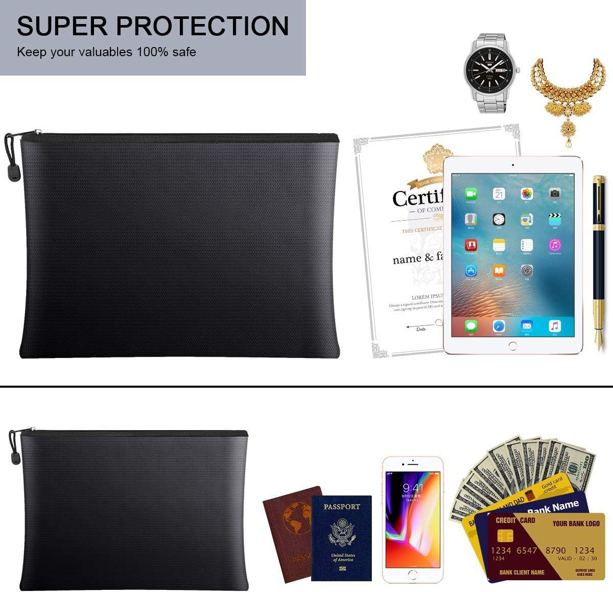 Fireproof Document Zipper Bag (28 x 38CM) - Waterproof & Heat Resistant view 2