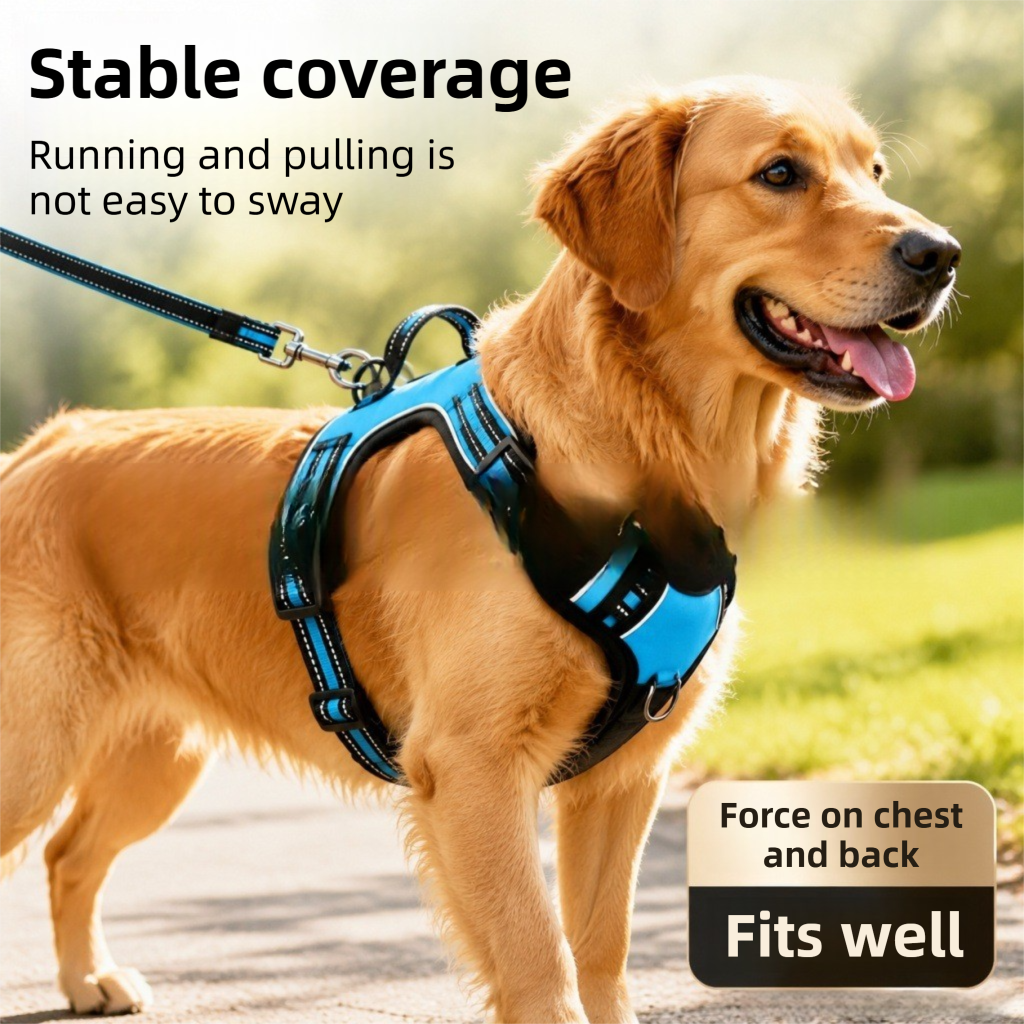 3 Piece Red No Pull Dog Harness and Leash Set with Poop Bag Holder (L Size) view 4