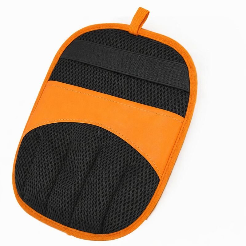 Orange Pet Hair Removal Gloves with Ergonomic 5 Finger Contour Grip (1 Pair)